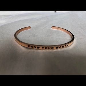 MantraBand Know Your Worth rose gold bracelet